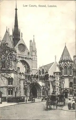 London Law Courts Strand Pferdekutsche Kat. City of London