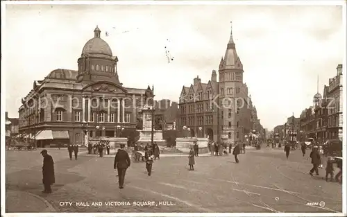 Hull UK City Hall and Victoria Square Valentine s Post Card Kat. York