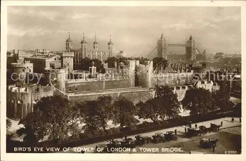 London Tower of London Tower Bridge Birds eye view Kat. City of London