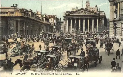 London Royal Exchange and Bank of England Pferdekutschen Kat. City of London