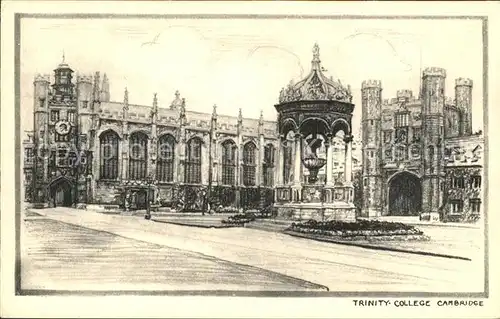 Cambridge Cambridgeshire Trinity College Drawing Kuenstlerkarte / Cambridge /Cambridgeshire CC