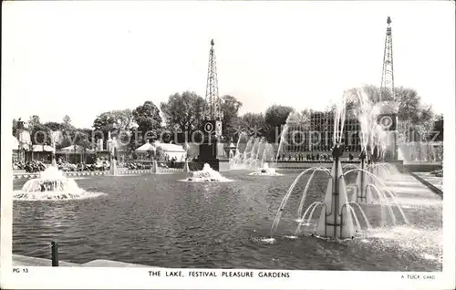 London The Lake Festival Pleasure Gardens Fountain Tuck s Post Card Kat. City of London