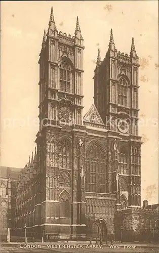 London Westminster Abbey West Front Kat. City of London