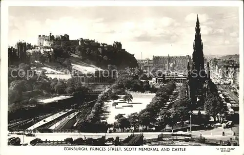 Edinburgh Princes Street Scott Memorial Castle Kat. Edinburgh