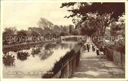 Stafford Isaak Walton Walk River Valentine s Post Card Kat. Stafford