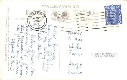 Stafford Isaak Walton Walk River Valentine s Post Card Kat. Stafford