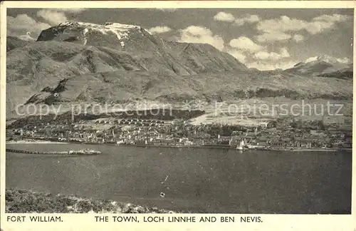 Fort William Lochaber Panorama Town Loch Linnhe and Ben Nevis Mountain Kat. Lochaber