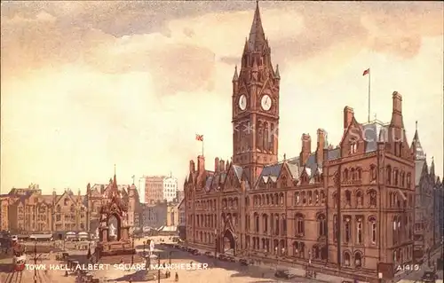 Manchester Town Hall Albert Square Valentine s Post Card Kat. Manchester