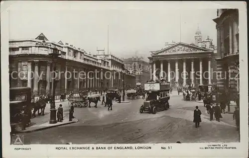 London Royal Exchange and Bank of England Doppeldeckerbus Kat. City of London