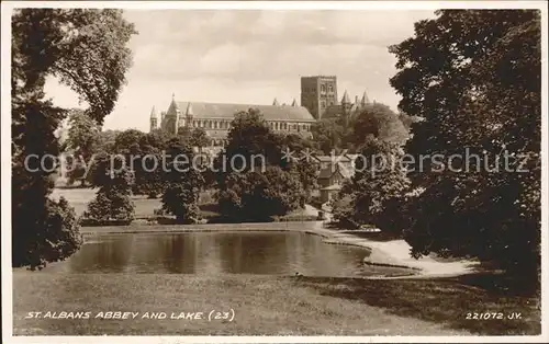 St Albans Abbey and Lake Valentine s Post Card Kat. St Albans