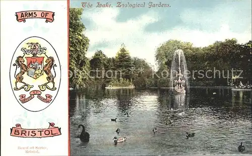 Bristol UK Lake Zoological Gardens Fountain Arms of Bristol / Bristol, City of /Bristol, City of