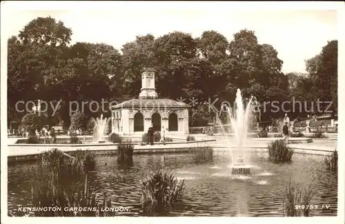 London Kensington Gardens Fountain Valentine s Post Card Kat. City of London