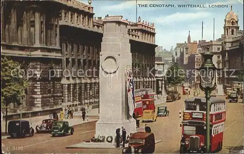 London The Cenotaph Whitehall Doppeldeckerbus Valentine s Post Card Kat. City of London