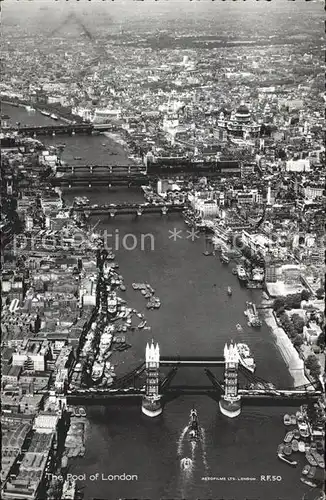 London The Pool of London Tower Bridge Thames aerial view Kat. City of London