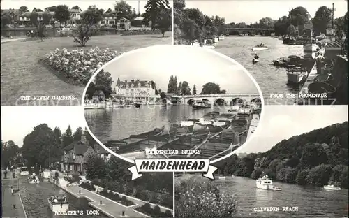 Maidenhead Riverside River Gardens Boulter s Lock Cliveden Reach Bridge Kat. Windsor and Maidenhead