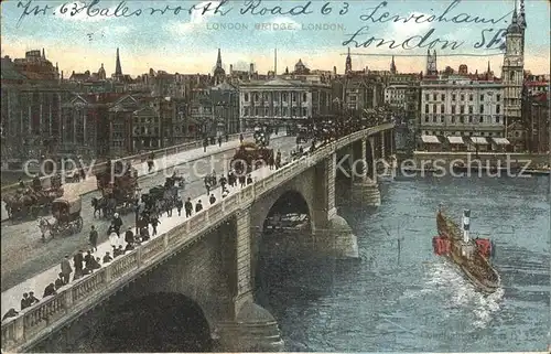 London London Bridge Thames Steamer Kutsche Kat. City of London
