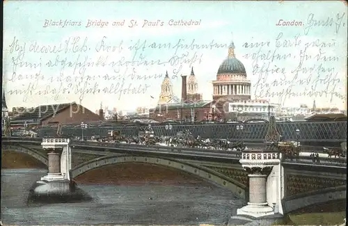 London Blackfriars Bridge and St Paul s Cathedral Kat. City of London