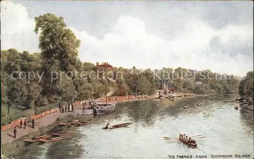 Richmond upon Thames The Thames from Richmond Bridge Drawing by CT Howard Kat. Richmond upon Thames