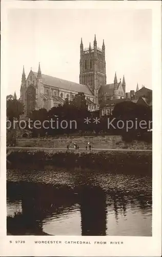 Worcester Cathedral from River Kat. Worcester