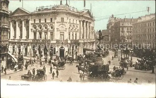 London Piccadilly Circus Monument Traffic Kutschen Kat. City of London