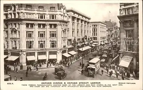 London Oxford Circus and Oxford Street Doppeldeckerbus Kat. City of London