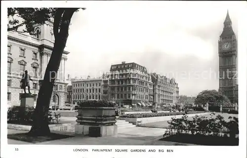 London Parliament Square Gardens and Big Ben Monument Kat. City of London
