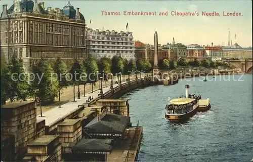 London Thames Embankment and Cleopatra s Needle Ferry Boat Kat. City of London