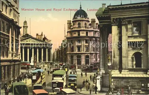 London Mansion House and Royal Exchange Doppeldeckerbus Kat. City of London