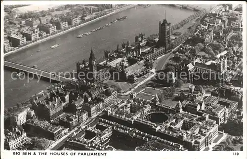 London Big Ben and Houses of Parliament Thames Bridge aerial view Kat. City of London