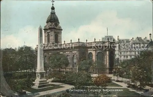 Birmingham Cathedral Church Obelisk Monument Kat. Birmingham