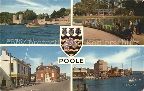 Poole Brownsea Island Park Customs House Quay Wappen Kat. Poole