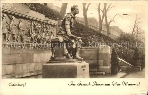 Edinburgh Scottish American War Memorial Relief Valentine s Post Card Kat. Edinburgh