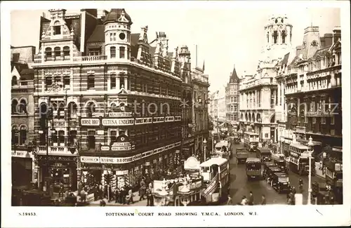 London Tottenham Court Road showing YMCA Traffic Kat. City of London