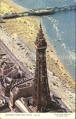 Blackpool Tower Beach Pier aerial view Wahrzeichen Kat. Blackpool