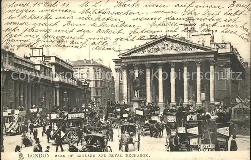 London Bank of England and Royal Exchange Kutschen Kat. City of London