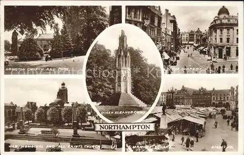 Northampton Abington Church Park Drapery War Memorial All Saints Church Market Square Queen Eleonor Cross Kat. Northampton