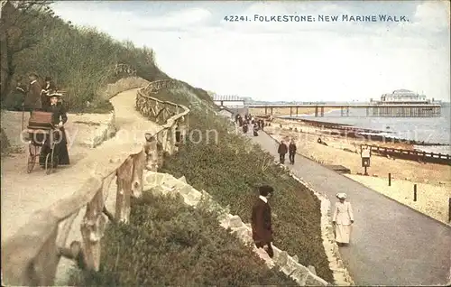 Folkestone New Marine Walk Promenade Beach Pier Kat. Shepway