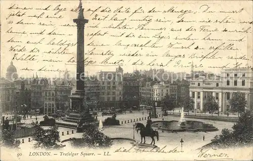 London Trafalgar Square Fountain Nelsons Column Monument Kat. City of London