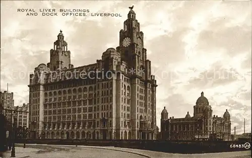 Liverpool Royal Liver Buildings Dock Offices Valentine s Carbotone Series Kat. Liverpool