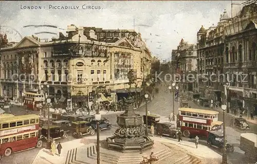 London Piccadilly Circus Monument Doppeldeckerbus Kat. City of London