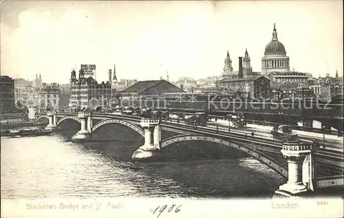 London Blackfriars Bridge Thames St Pauls Cathedrale Kat. City of London