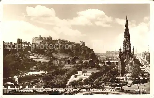 Edinburgh Castle National Gallery and Scott Monument Kat. Edinburgh