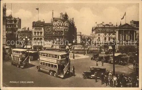 London Piccadilly Circus Doppeldeckerbus Valentine s Post Card Kat. City of London
