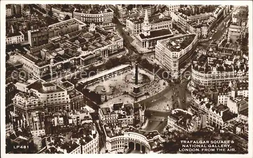 London Trafalgar Square National Gallery aerial view Kat. City of London