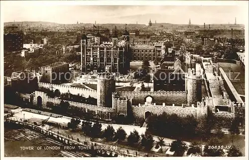 London Tower of London from Tower Bridge Valentine s Post Card Kat. City of London