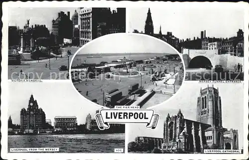 Liverpool Victoria Memorial Mersey Tunnel Cathedral Pier Head Kat. Liverpool