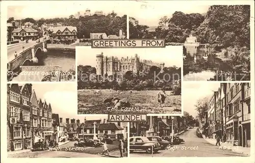 Arundel Castle Bridge Swan Pool High Street Kat. Arun