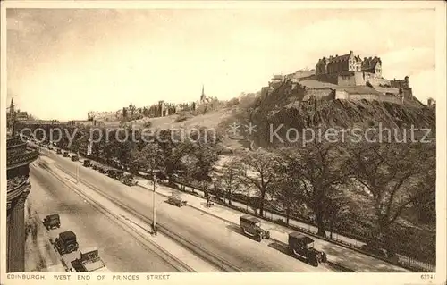 Edinburgh West End of Princes Street Castle Kat. Edinburgh