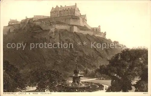 Edinburgh Castle and Ross Fountain Kat. Edinburgh