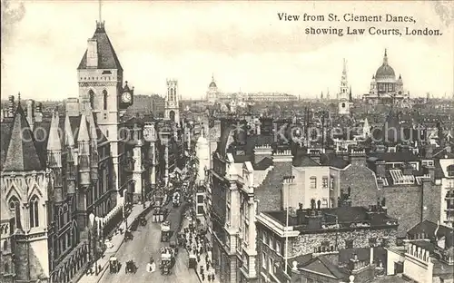 London View from St Clement Danes showing Law Courts Kat. City of London